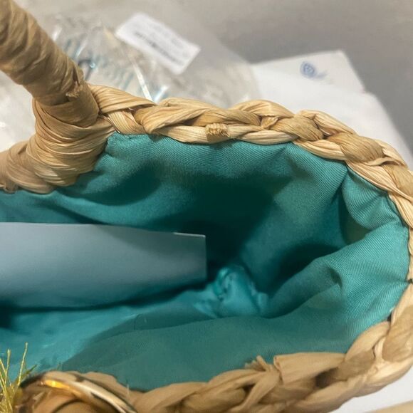 NEW Women’s boho beach life rattan woven tote handbag - Picture 6 of 7